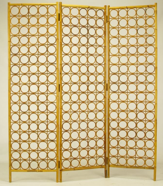 bamboo/rattan folding room divider