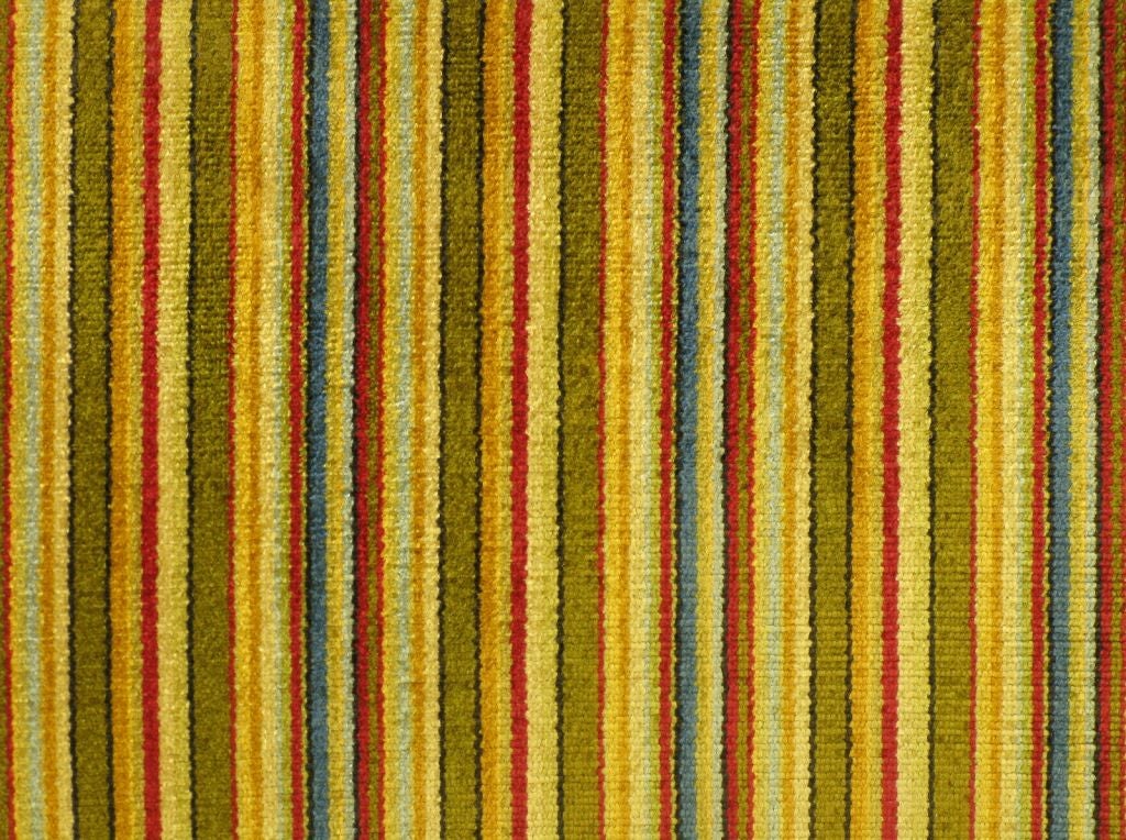 Striped & Red Velvet Regency Barrel Back Chair 4