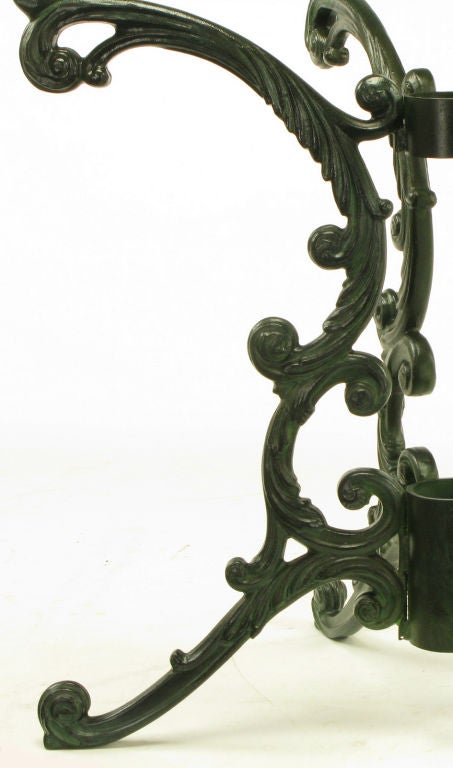 1940s Molla Cast Aluminum Dining Table With Glass Top 3