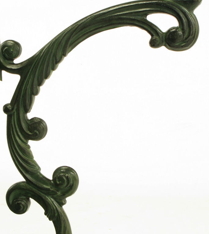 1940s Molla Cast Aluminum Dining Table With Glass Top 4