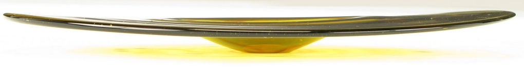 Verre brun Bol en verre de Murano soufflé à la main de couleur safran avec inclusions de murrine en vente