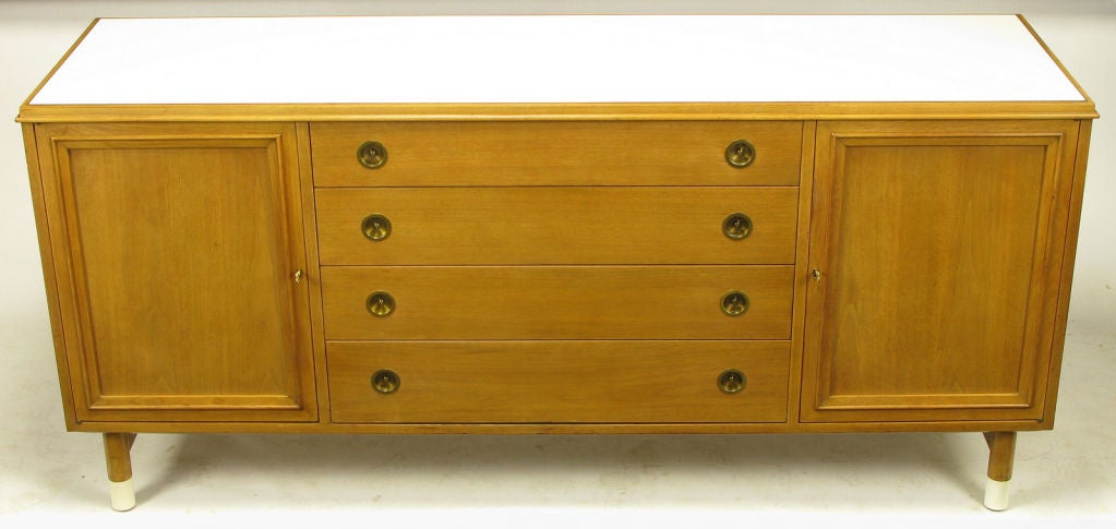 Renzo Rutili Bleached Mahogany & White Micarta Long Cabinet