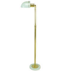 Art Deco Revival Brass & Robin's Egg Blue Articulated Floor Lamp