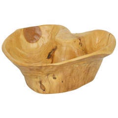 Large 19" X 16" Hand Carved Burled Root Wooden Bowl 8