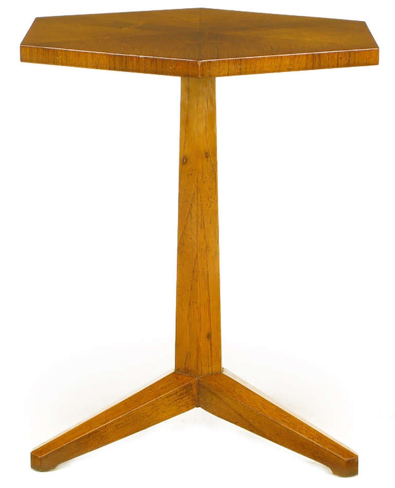 Mid-20th Century Heritage Bleached Mahogany Hexagonal Side Table