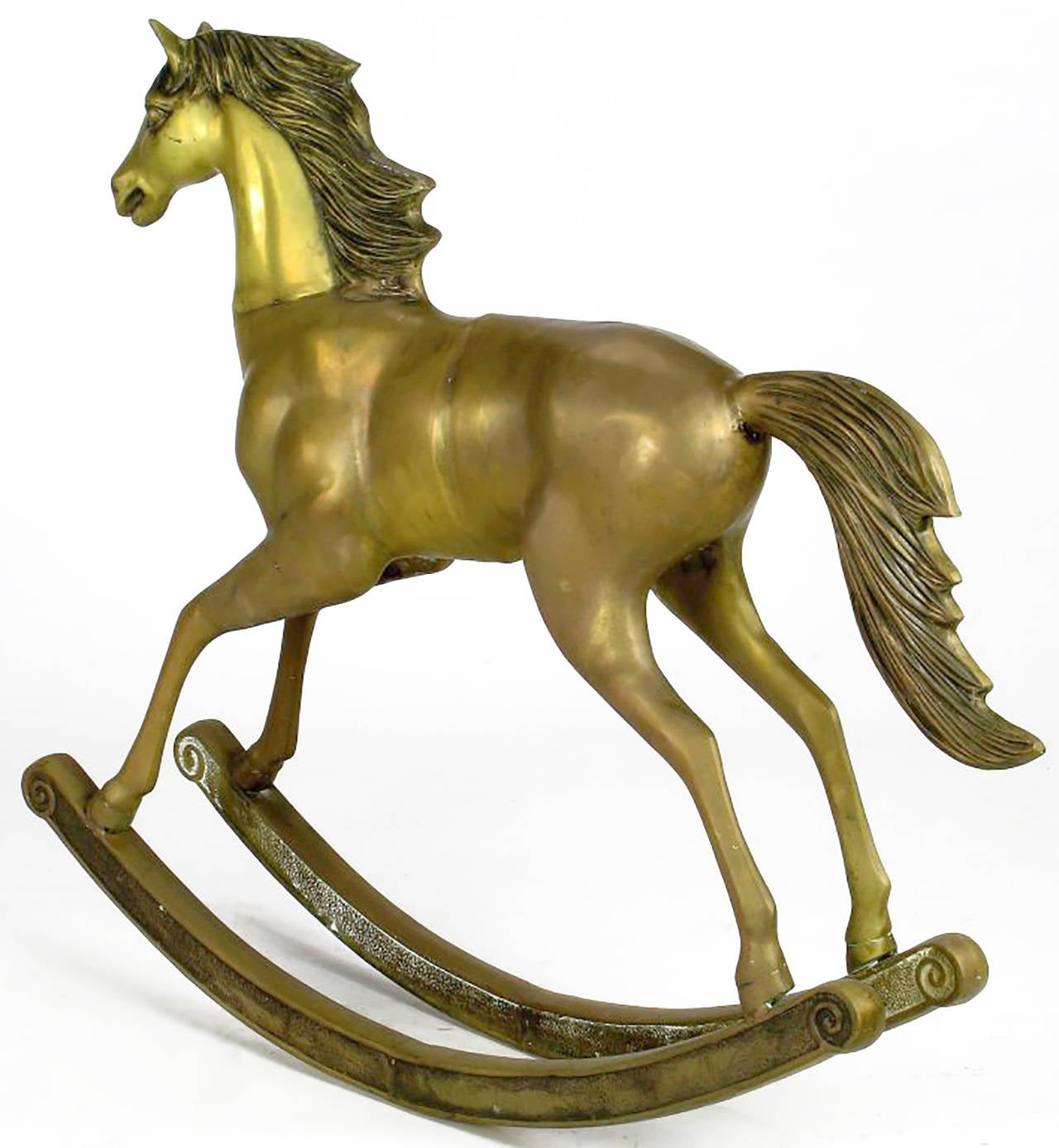 large brass rocking horse