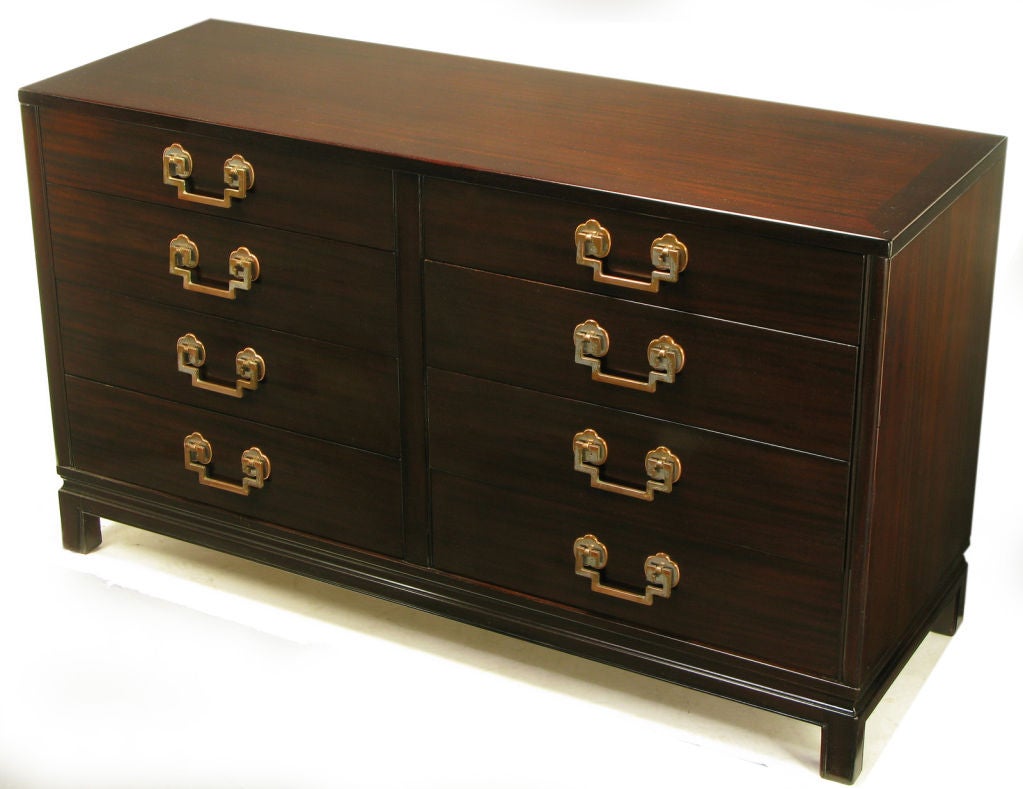 Mid-20th Century Landstrom Furniture Ribbon Mahogany Eight Drawer Dresser