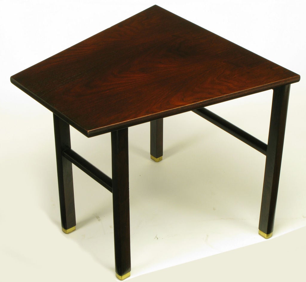 Edward Wormley For Dunbar Walnut Trapezoidal End Table