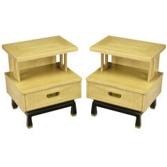 Retro Pair American Of Martinsville Bleached Mahogany Night Stands