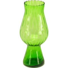 Kelly Green Ribbed Glass Vase 3