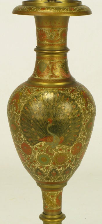 brass peacock vase