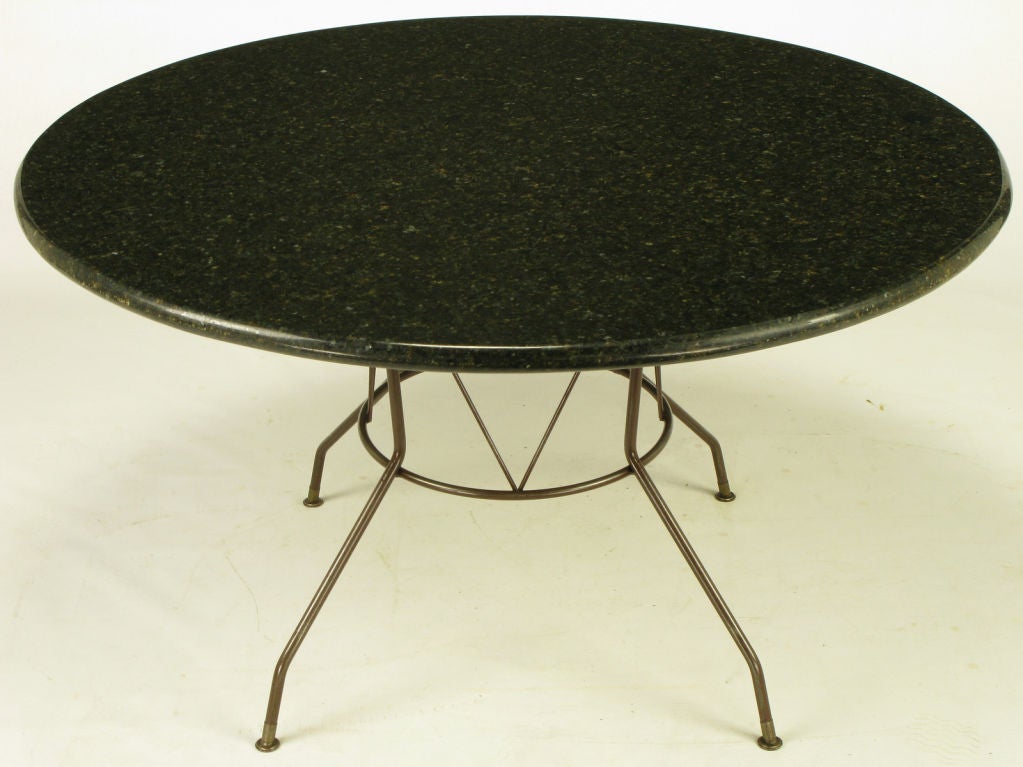 Paul McCobb Lacquered Iron Dining Table With Granite Top