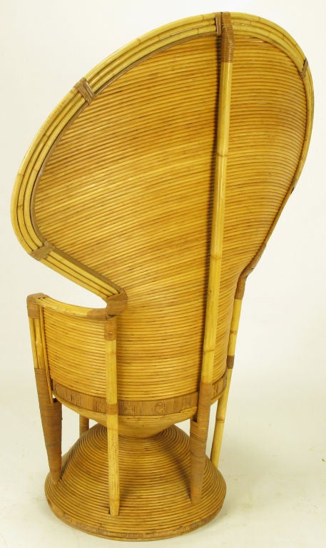 Bamboo Pair Egyptian Style Rattan Cobra Back Chairs