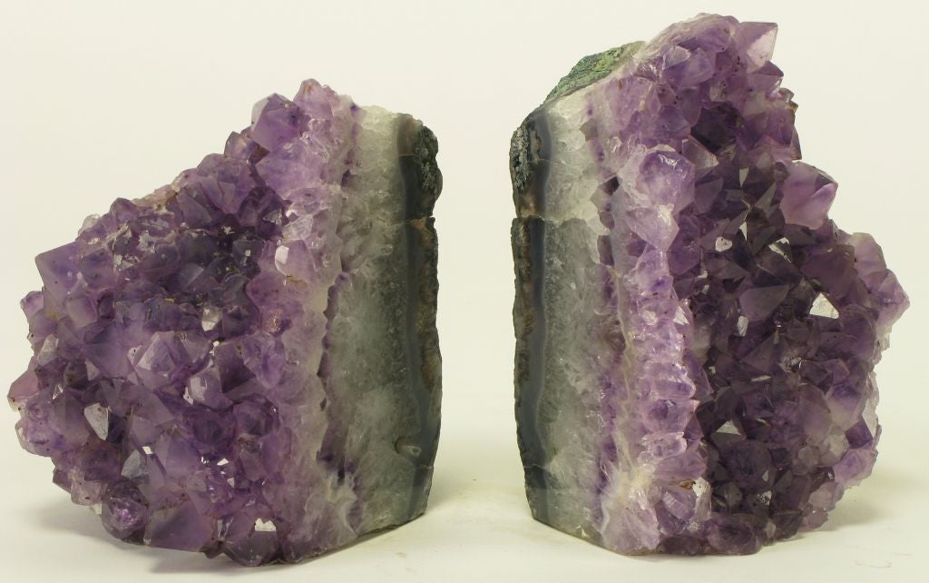 Polished Pair Amethyst Crystal Book Ends