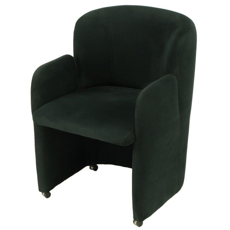 Black Suede Barrel Back Arm Chair By Preview Furniture