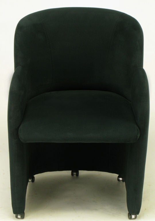 American Black Suede Barrel Back Arm Chair By Preview Furniture