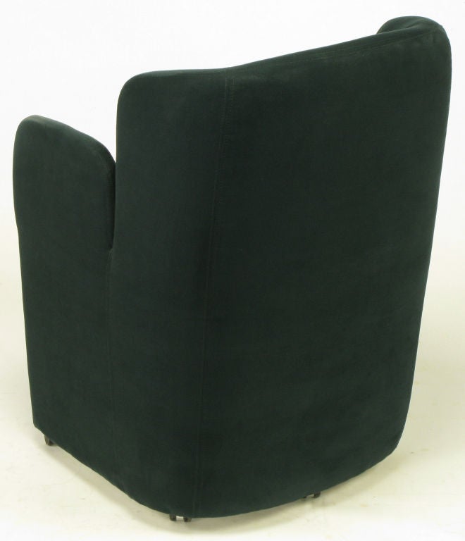 Black Suede Barrel Back Arm Chair By Preview Furniture 1