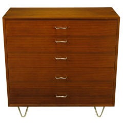 Vintage George Nelson Mahogany Five Drawer Tall Chest