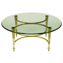 Brass & Aged Nickel Empire Style Coffee Table