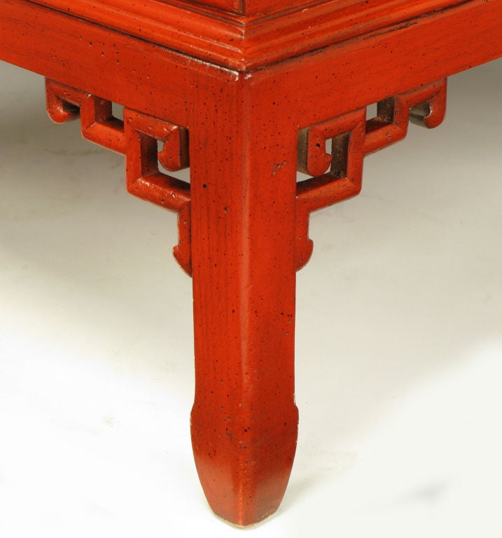 Hekman Cinnabar Lacquered & Glazed Two Drawer Asian End Table 2