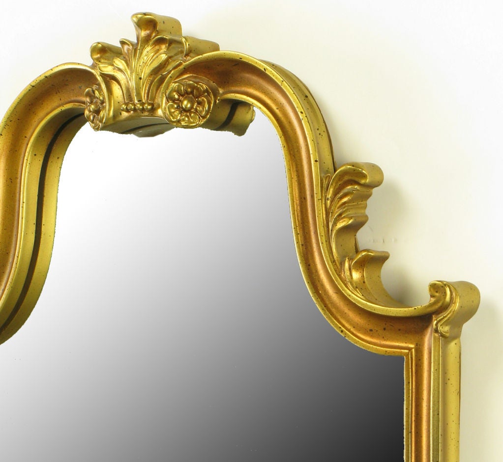 Mid-20th Century Gilt Composite Wood & Gesso Empire  Style Wall Mirror For Sale