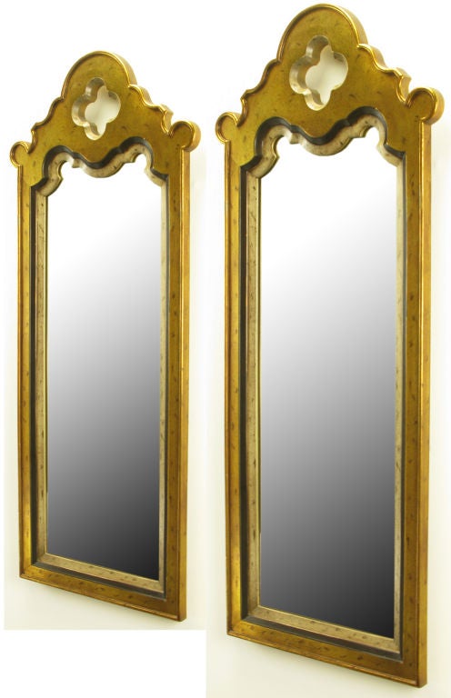 Pair Gilt Moroccan Style Wall Mirrors