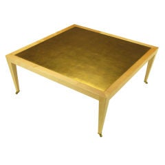 Donghia Square Flame Maple & Gold Leaf Coffee Table