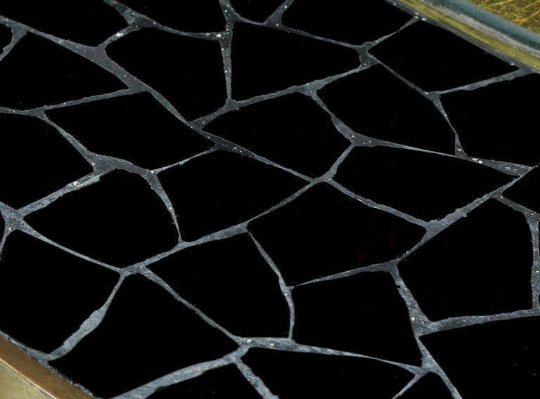 Custom Design Black Glass Mosaic & Gold Leaf Quatrefoil Coffee Table 3