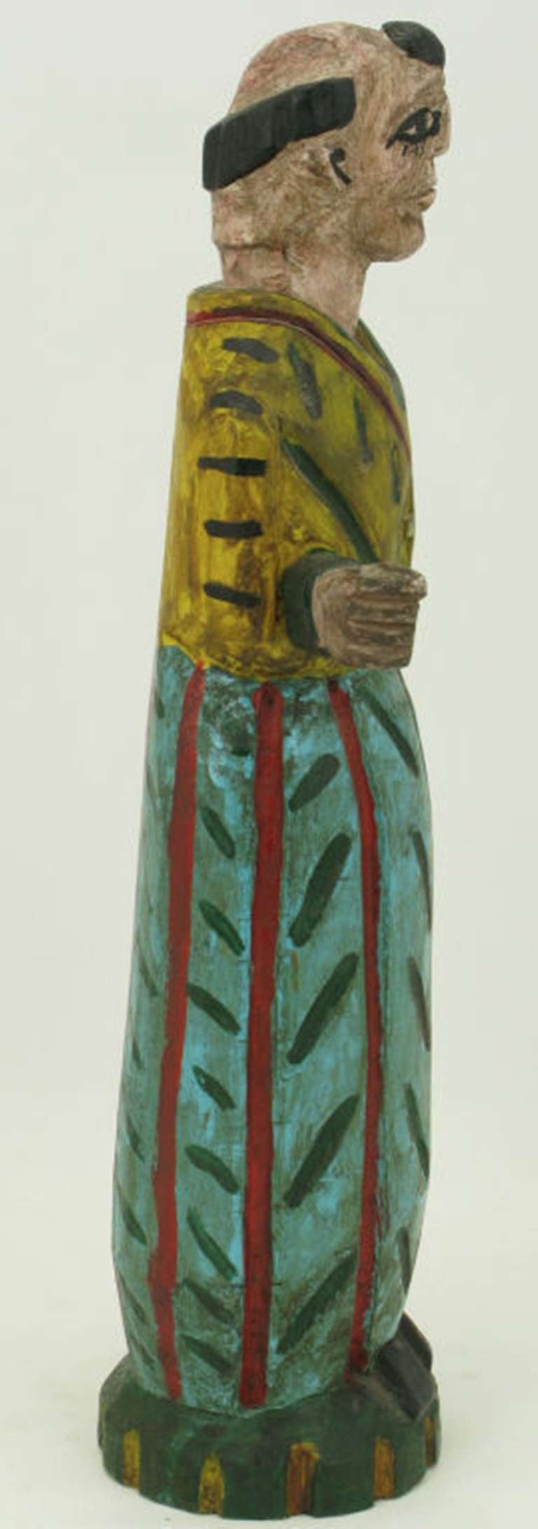 Handgeschnitzte & polychrome Santo-Skulptur, Volkskunst im Zustand „Hervorragend“ im Angebot in Chicago, IL