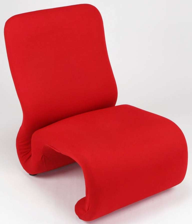 Fine XX secolo Sedia moderna svedese a nastro in lana rossa in vendita