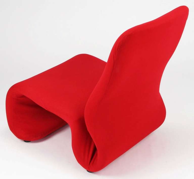 Late 20th Century Swedish Modern Red Wool Ribbon Chair For Sale