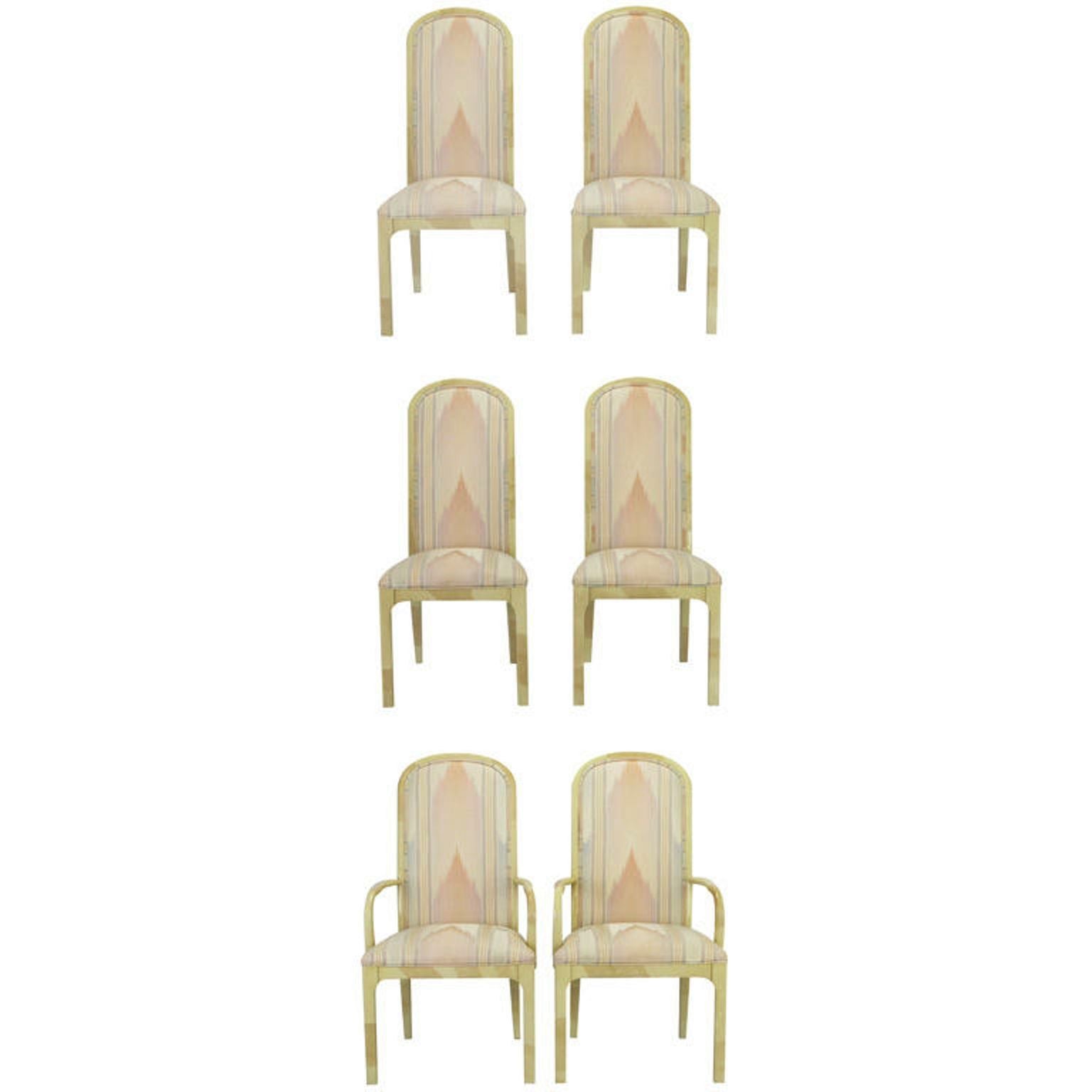 Six Goatskin Lacquer Dining Chairs by Century