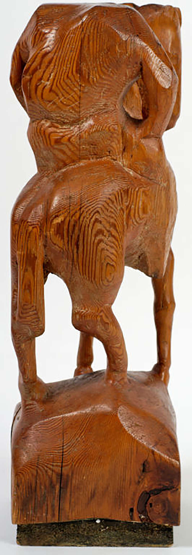 Sculpté « Horse & Weary Rider », grande sculpture abstraite en bois sculpté en vente
