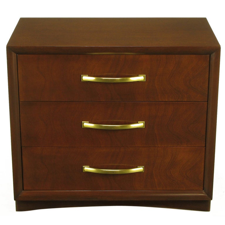 Modern Original Figured Mahogany ThreeDrawer Commode For Sale at 1stDibs