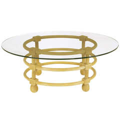 Jay Spectre Round Reeded Wood Coffee Table 11