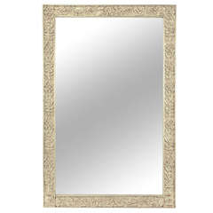 Art Deco Carved and Silver-Leafed Wood Mirror 8