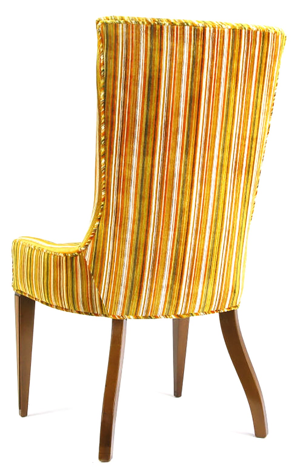 Pair of Striped and Cut Velvet Empire Style Side Chairs 3