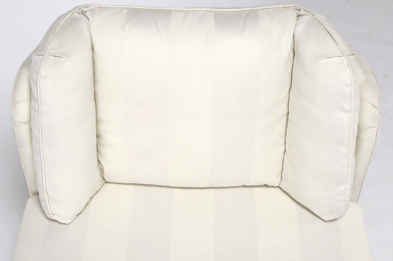 Late 20th Century Dansen Contemporary for Hekman Modular Cream Stripe Silk/Cotton Sofa