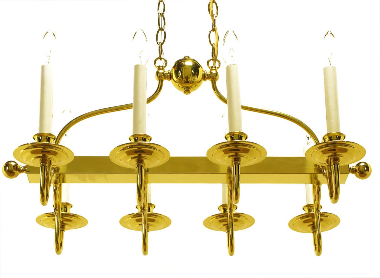 rectangular brass chandelier