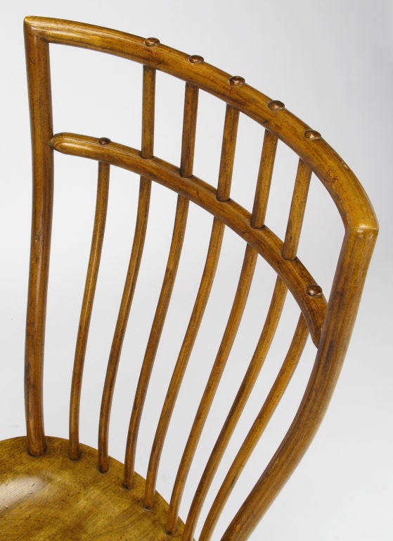 Set Six Stylized High Back Windsor Dining Chairs By Hibriten 3