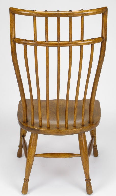 Set Six Stylized High Back Windsor Dining Chairs By Hibriten 1