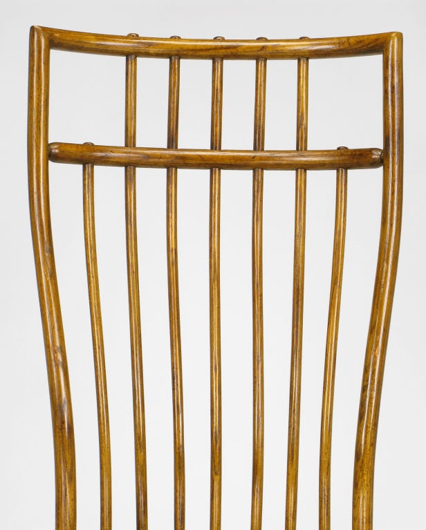 Set Six Stylized High Back Windsor Dining Chairs By Hibriten 2