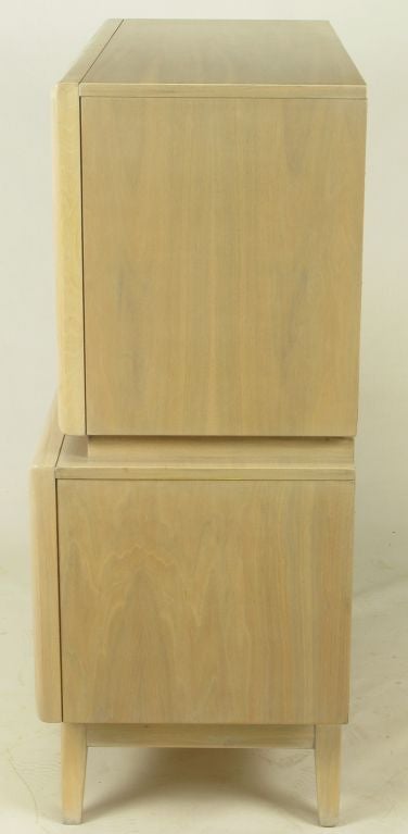 Bleached & Glazed Walnut Pyramidal Front Chest-On-Chest 1