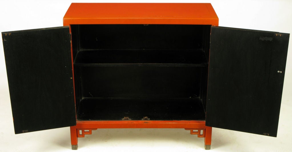 Chinoiserie Two-Door Cinnabar Lacquered Cabinet