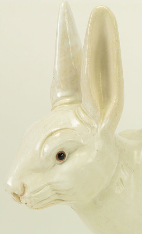 Life-Like Italian Majolica White Rabbit 6