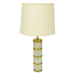 Vintage Chrome & Brass Segmented Column Table Lamp.