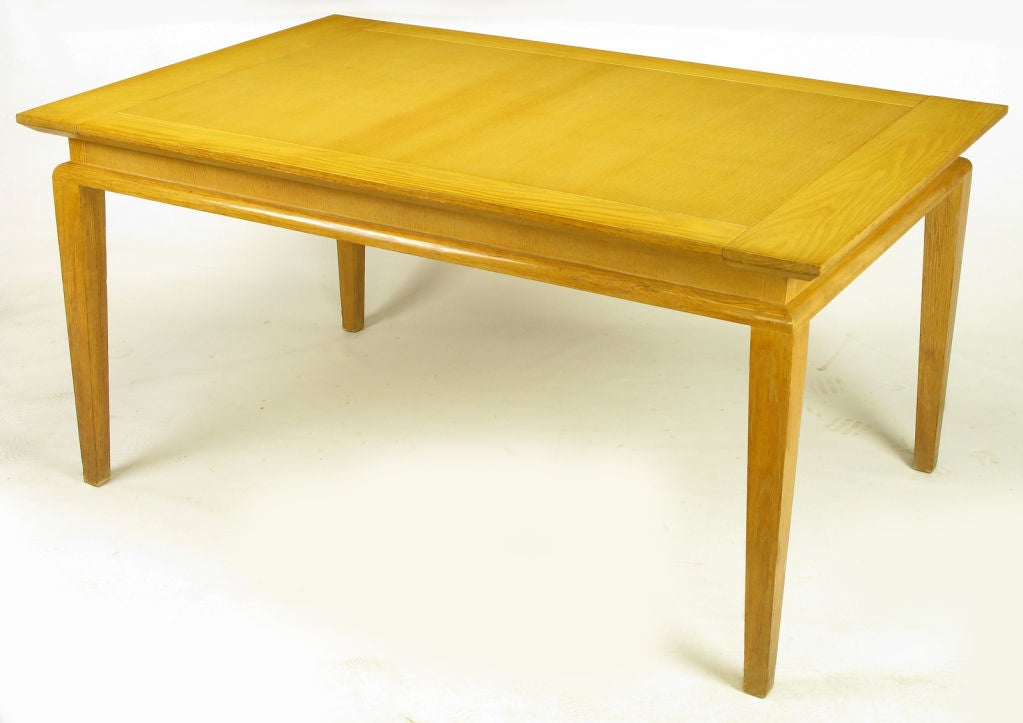 Mid-20th Century 1950s Modern Oak Recessed Apron DIning Table