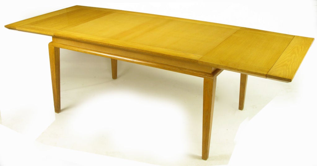 1950s Modern Oak Recessed Apron DIning Table 1