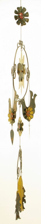 Mid-20th Century Brass & Copper Decorative Mobile After Bustamante For Sale