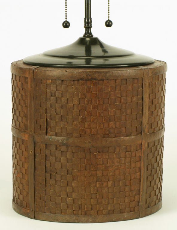 American Lang Levin Rustic Woven Basket Table Lamp